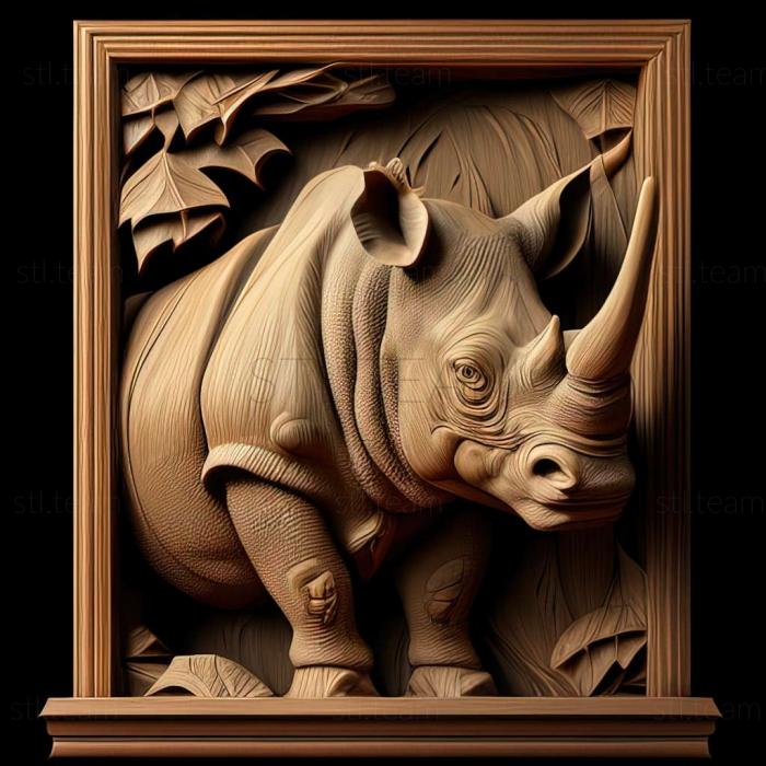 3D модель Клара носорог известное животное (STL)